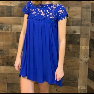 All blue lace dress